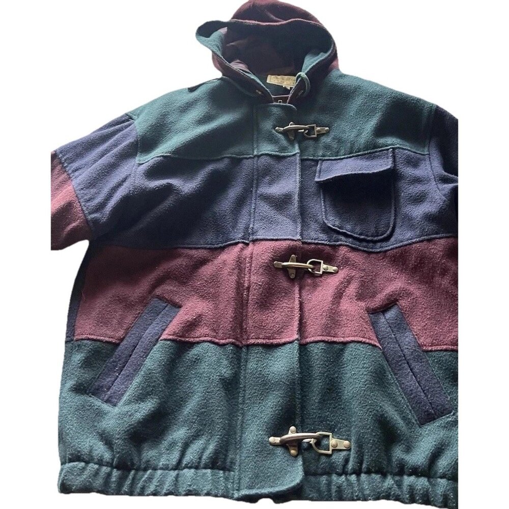 Vintage Maggie Lawrence Striped Button Up Jacket Women’s Size M Multicolor Wool